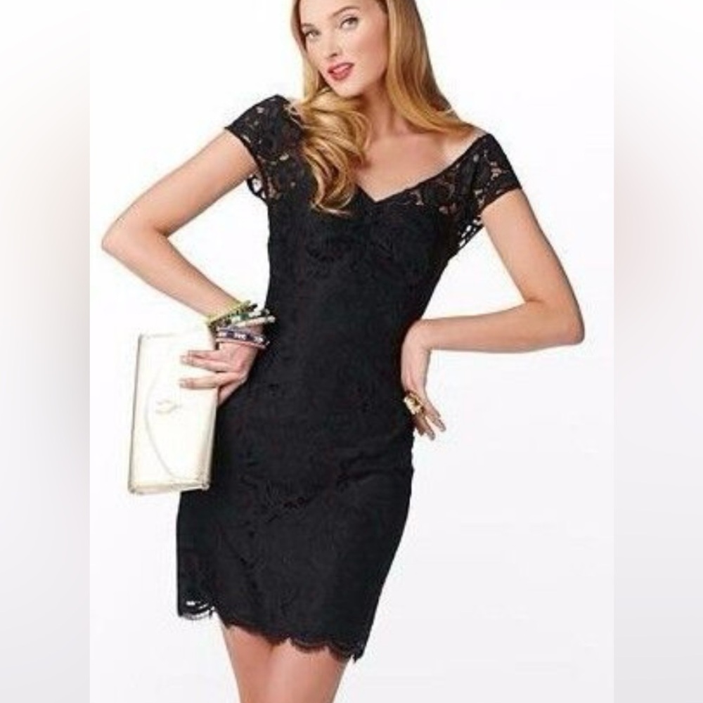 XS Lilly Pulitzer lace black dress Rosalind 0